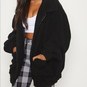 Black Borg Pocket Teddy Coat